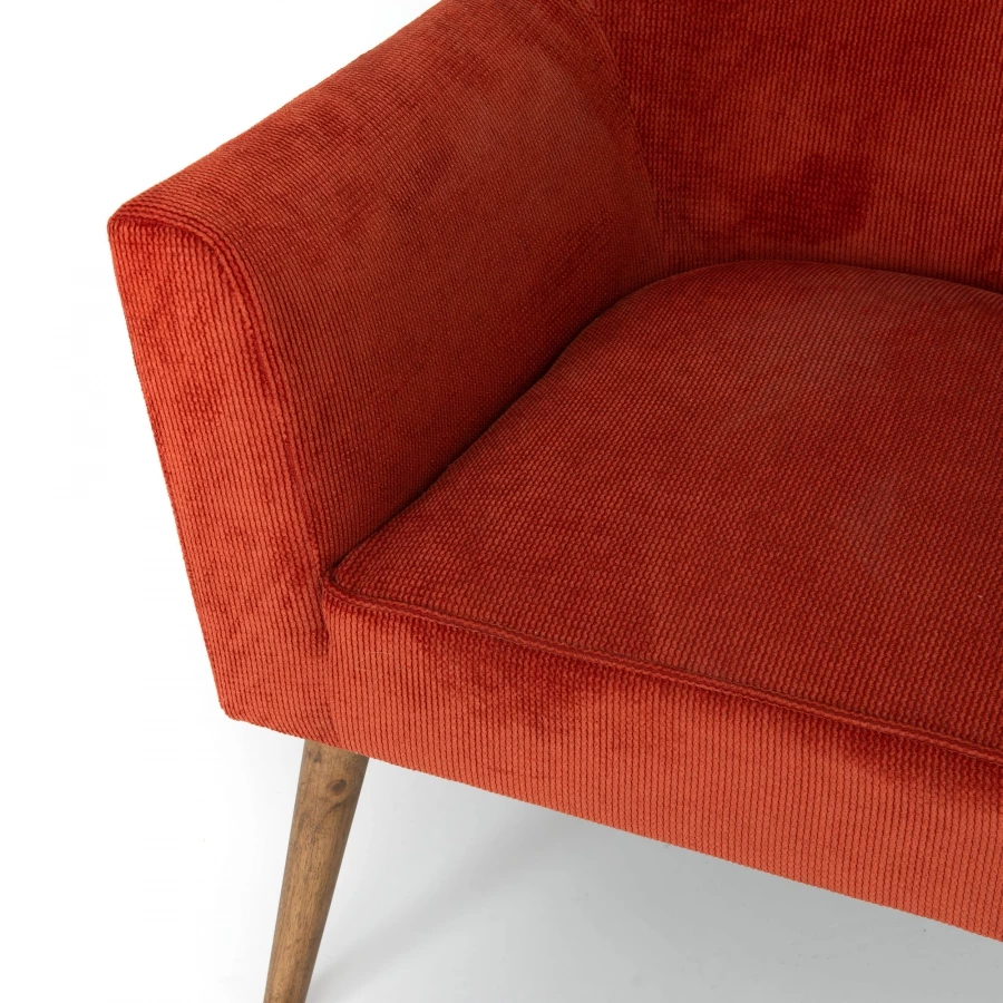 Fauteuil Velours Côtelé Terracotta Léon 6 Fauteuil Velours Côtelé Terracotta Léon – Image 4