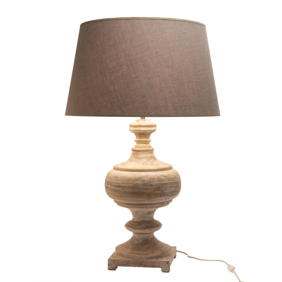 Lampe Léonie Bois Abat-Jour Lin Naturel H82cm 4 Lampe Léonie Bois Abat-Jour Lin Naturel H82cm – Image 2