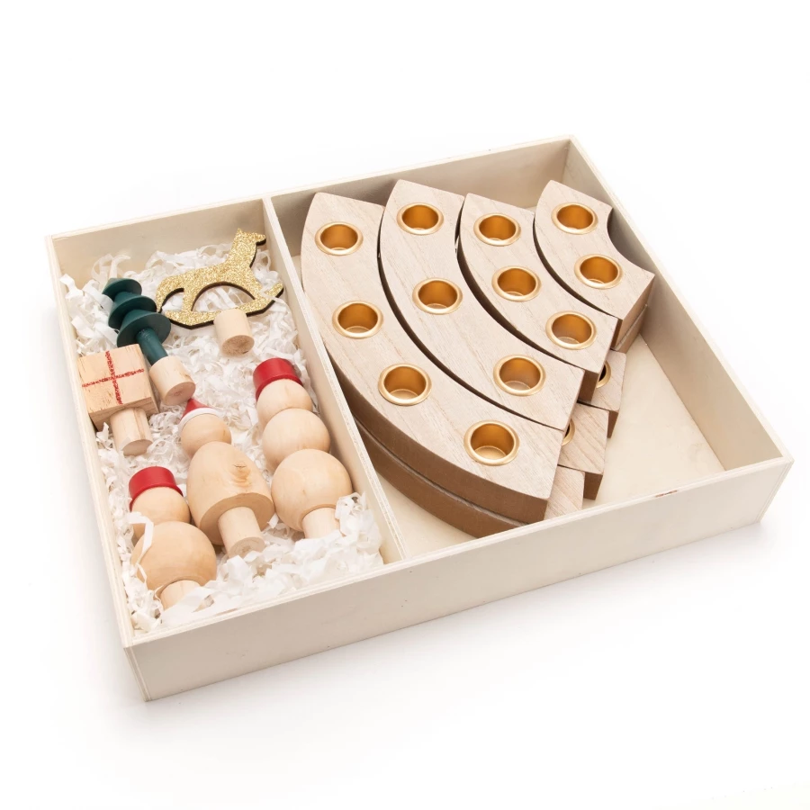 Calendrier De L'Avent Plateau Bois Naturel Noël 6 Calendrier De L'Avent Plateau Bois Naturel Noël – Image 4