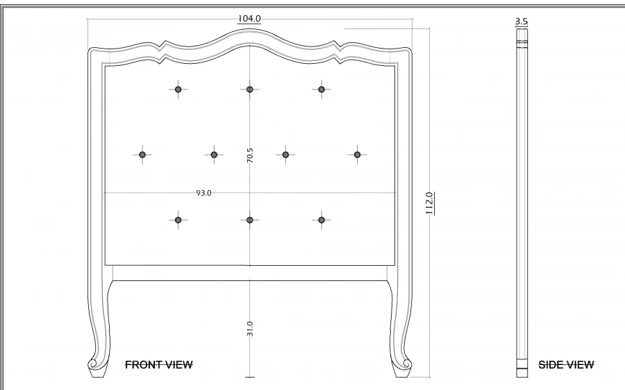 Tête De Lit Bois Blanc Tissu Murano 90cm Amadeus 5 Tête De Lit Bois Blanc Tissu Murano 90cm Amadeus – Image 3