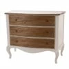 Commode Loberon 3 Tiroirs Blanc Chêne