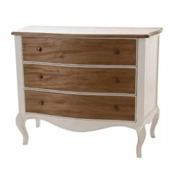 Commode Loberon 3 Tiroirs Blanc Chêne
