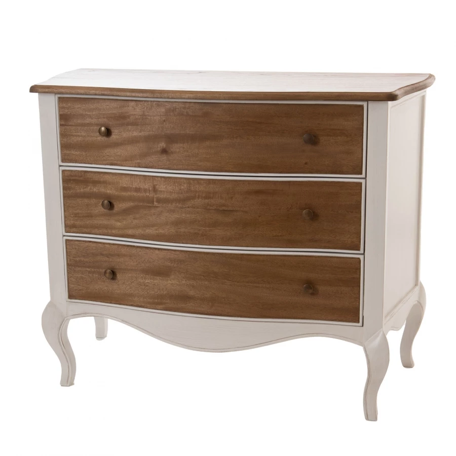 Commode Loberon 3 Tiroirs Blanc Chêne 3 Commode Loberon 3 Tiroirs Blanc Chêne
