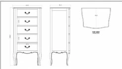 Chiffonnier 5 Tiroirs Apolline -STYLE CAMPAGNE Boutique 126 1 Chiffonnier 5 Tiroirs Apolline Amadeis Cades Design Deco Campagne Chic 4