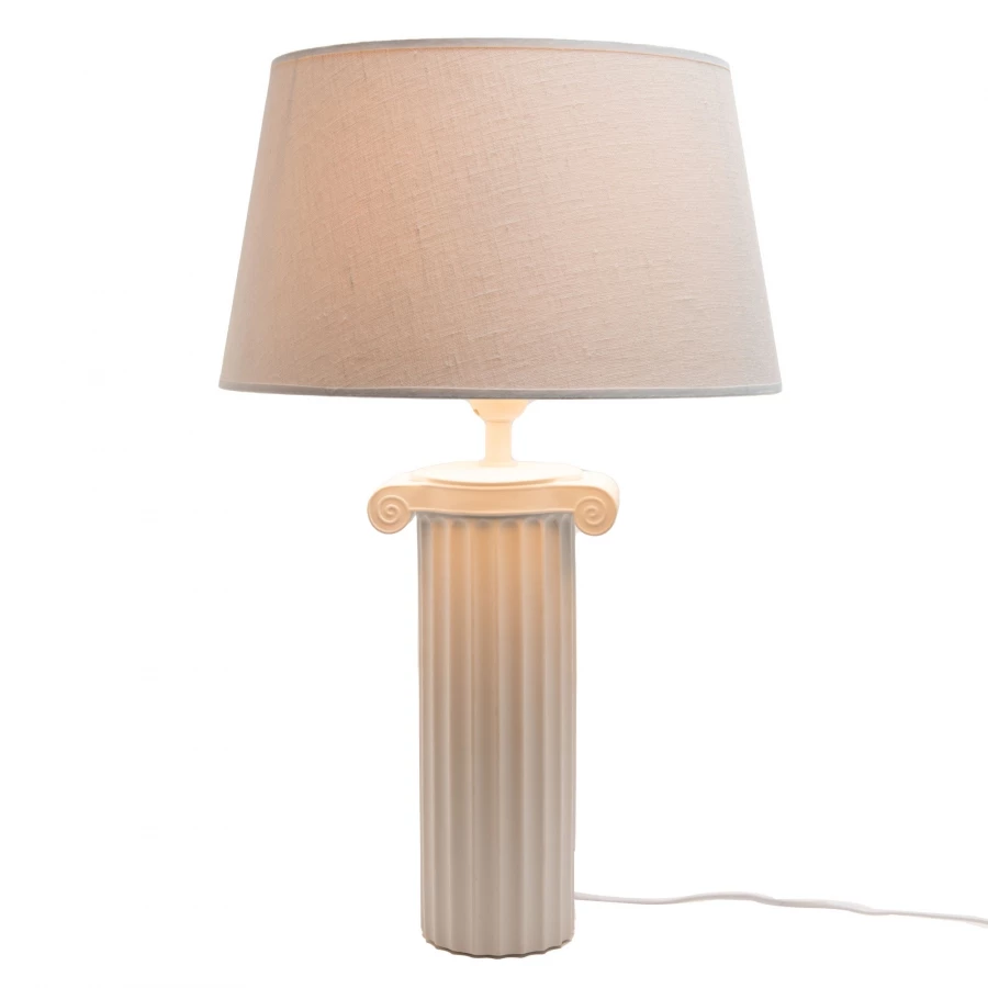 Lampe Athènes Porcelaine Lin Blanc 4 Lampe Athènes Porcelaine Lin Blanc – Image 2