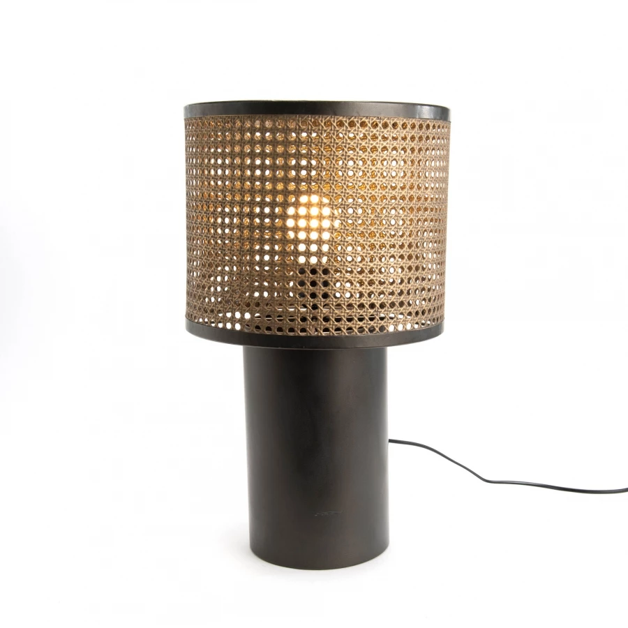 Lampe Métal Noir Doré Cannage Malaca Amadeus Cades Deco 4 Lampe Métal Noir Doré Cannage Malaca Amadeus Cades Deco – Image 2