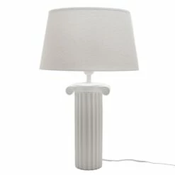Lampe Athènes Porcelaine Lin Blanc