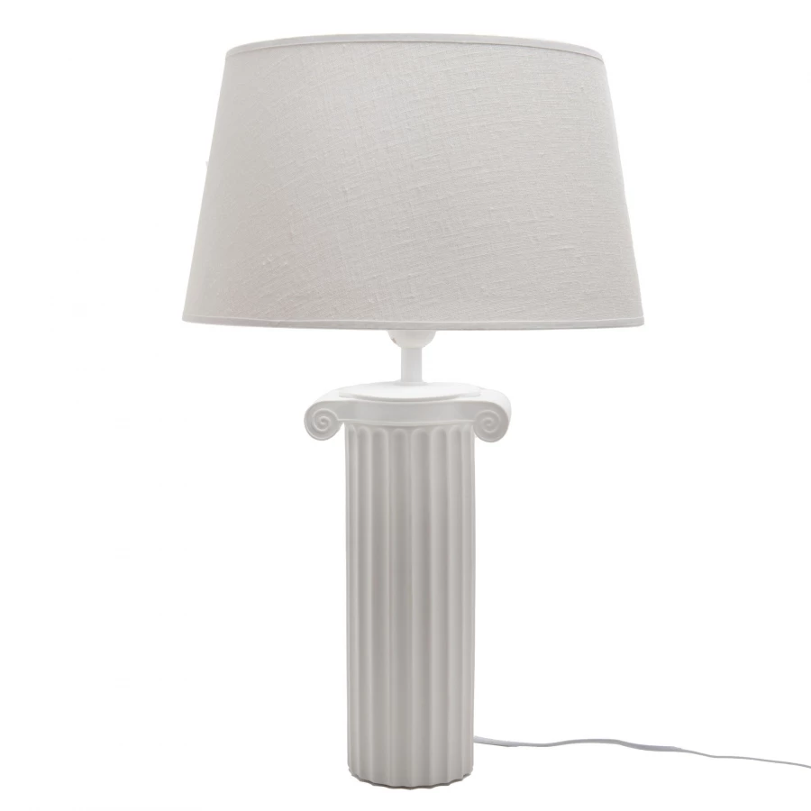 Lampe Athènes Porcelaine Lin Blanc 3 Lampe Athènes Porcelaine Lin Blanc