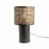 Lampe Métal Noir Doré Cannage Malaca Amadeus Cades Deco -STYLE CAMPAGNE Boutique 154 1 Lampe de table Malaca Amadeus Cades Style Campagne