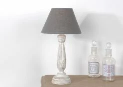 Lampe Bois Lin Gris Corolla Amadeus