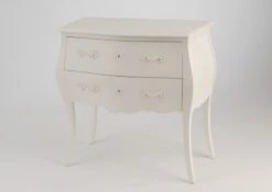 Commode Sauteuse 2 Tiroirs Murano Blanc