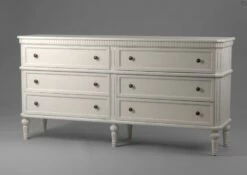 Commode Double 6 Tiroirs Leonie Blanc