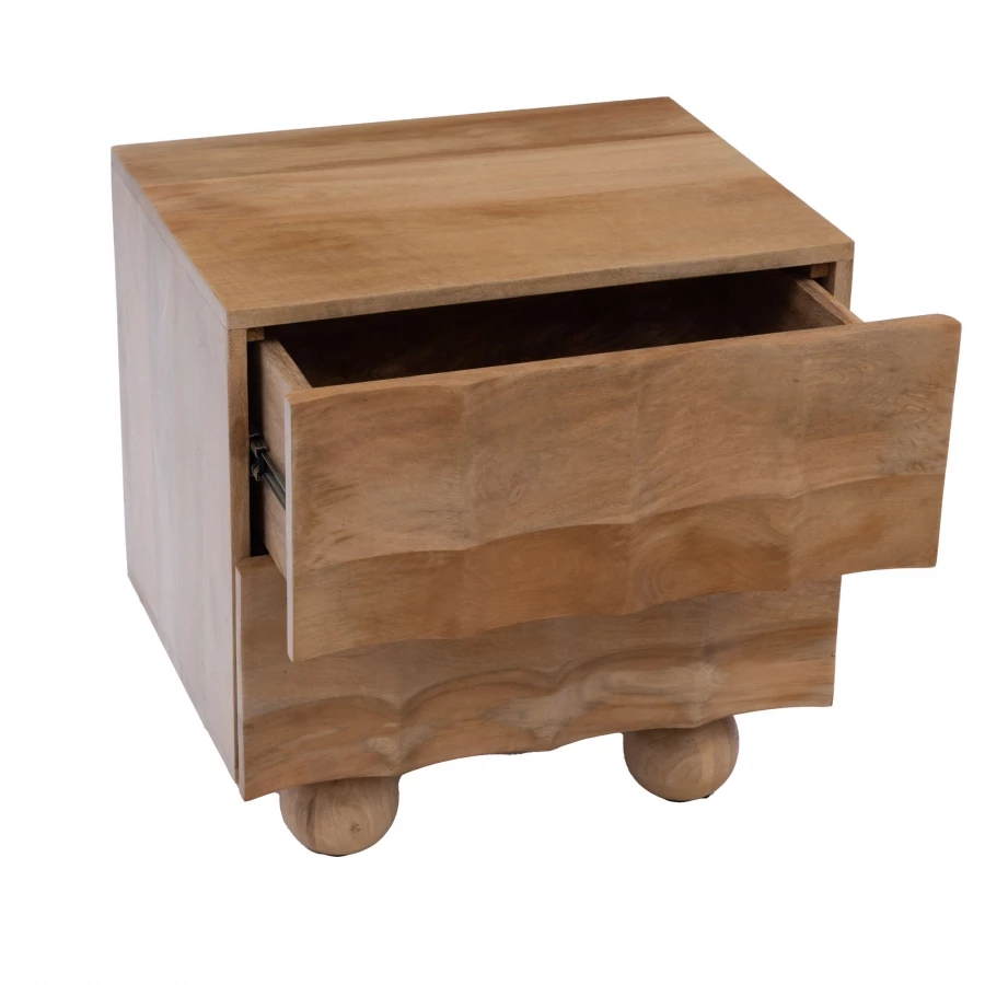 Chevet 2 Tiroirs Colombe Bois Naturel 4 Chevet 2 Tiroirs Colombe Bois Naturel – Image 2