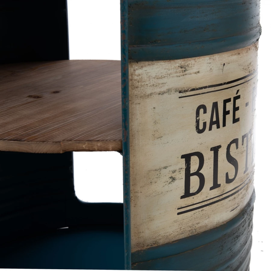 Table De Bar Tonneau Indus Métal Bois 5 Table De Bar Tonneau Indus Métal Bois – Image 3