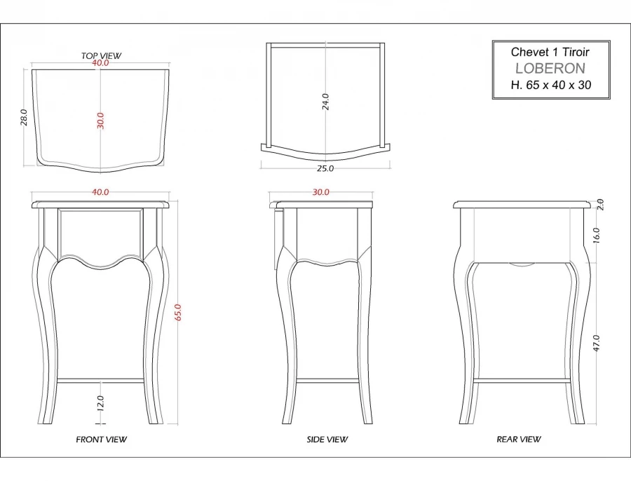 Chevet 1 Tiroir Loberon Blanc Chêne 7 Chevet 1 Tiroir Loberon Blanc Chêne – Image 5
