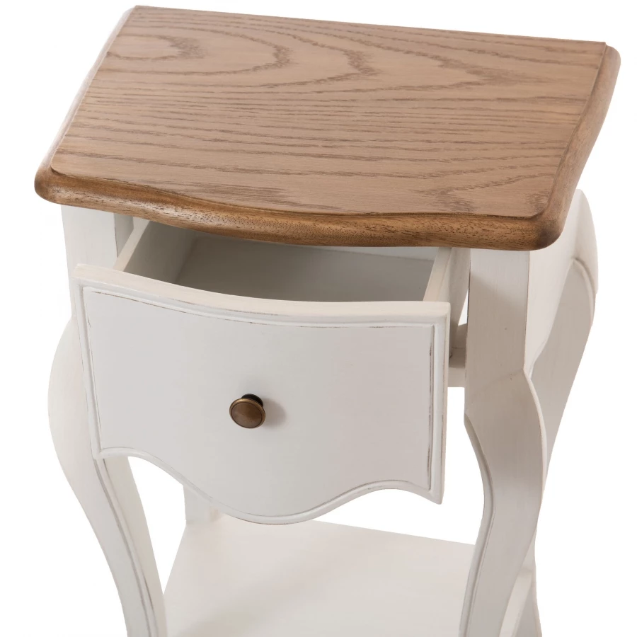 Chevet 1 Tiroir Loberon Blanc Chêne 6 Chevet 1 Tiroir Loberon Blanc Chêne – Image 4