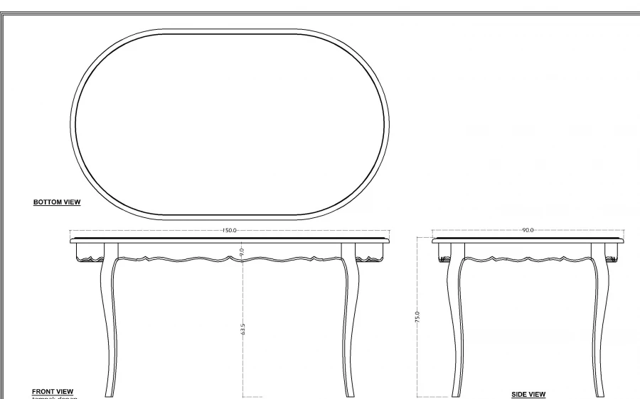 Table à Manger Ovale Murano Blanc Amadeus 4 Table à Manger Ovale Murano Blanc Amadeus – Image 2