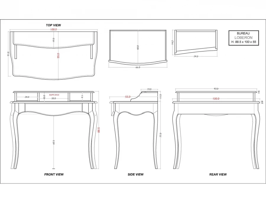 Bureau Loberon Blanc Chêne 8 Bureau Loberon Blanc Chêne – Image 6