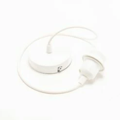 Suspension Rotin Naturel 150cm -STYLE CAMPAGNE Boutique 465 1 Cable electrique Blanc