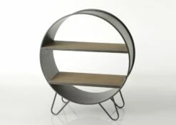 Etagère Indus Ronde Bois Métal Cabanon Amadeus