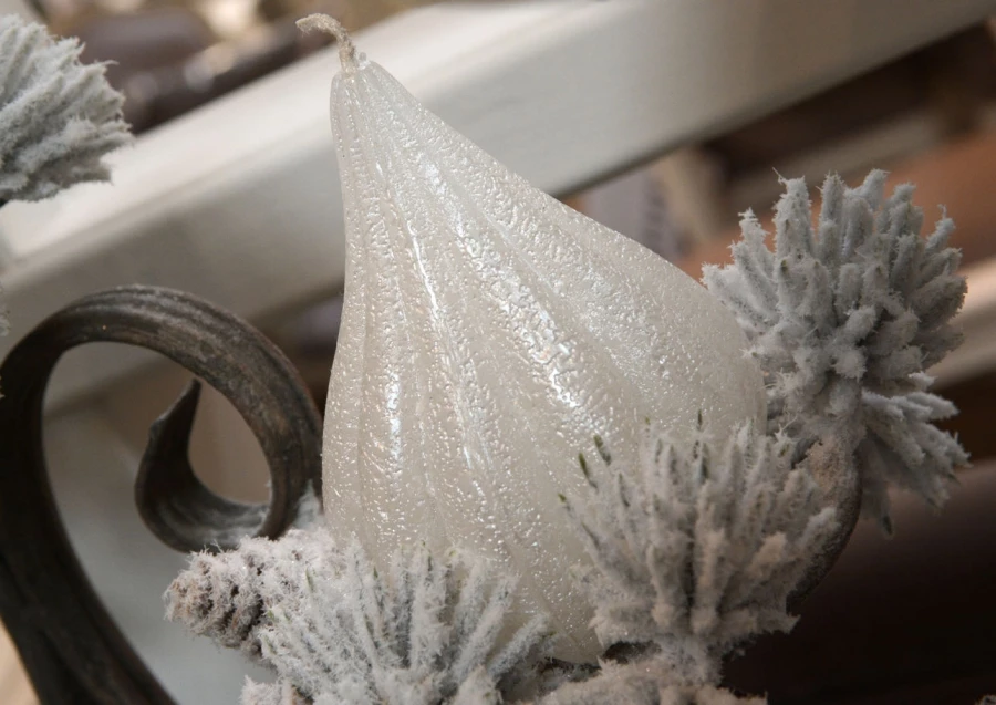 6 Bougies Poire Argent H10cm 4 6 Bougies Poire Argent H10cm – Image 2