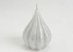 6 Bougies Poire Argent H10cm