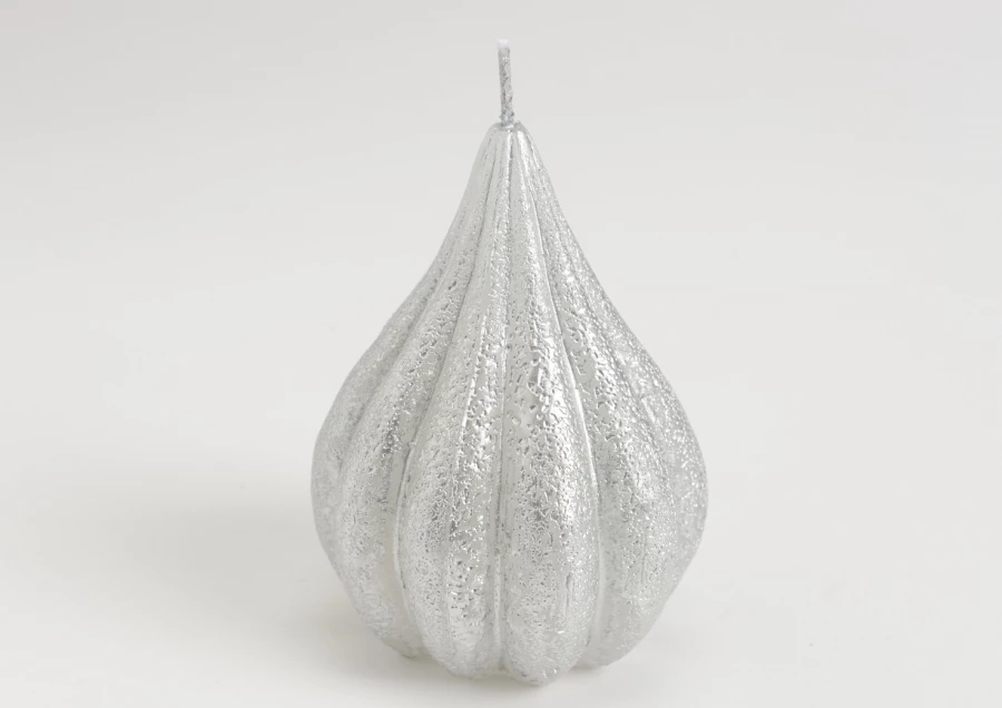 6 Bougies Poire Argent H10cm 3 6 Bougies Poire Argent H10cm