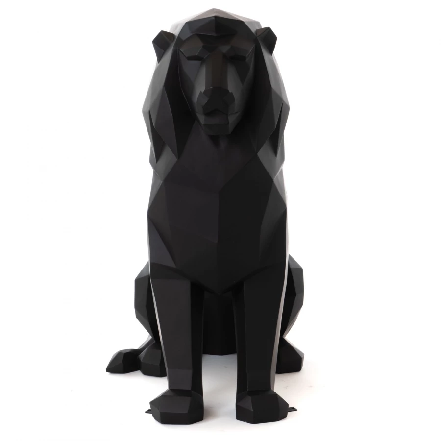 Statue Lion Origami Noir Mat 135cm (Outdoor) 4 Statue Lion Origami Noir Mat 135cm (Outdoor) – Image 2