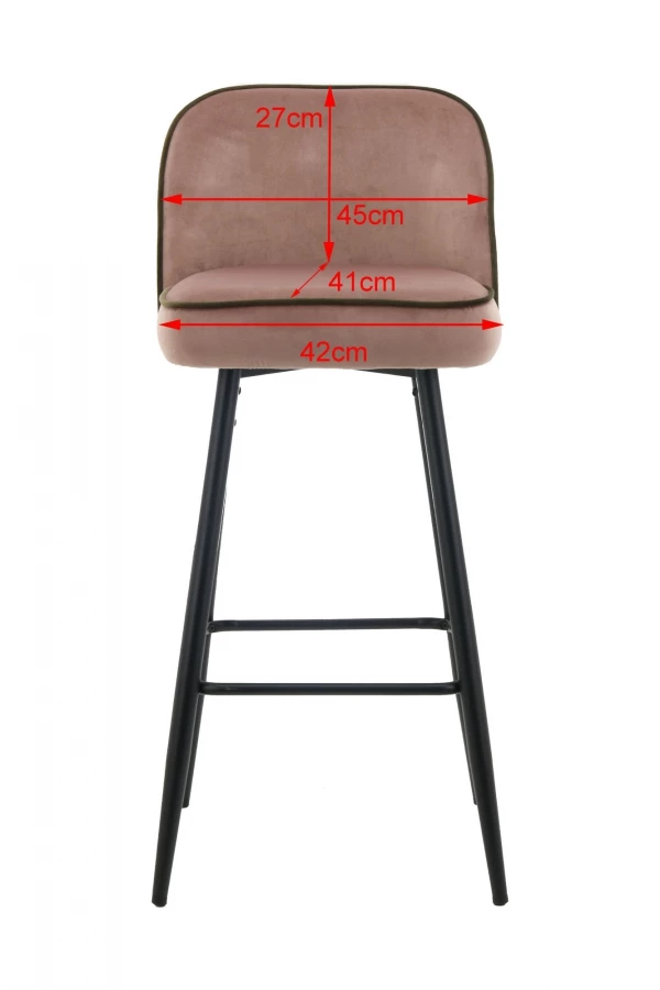 Chaise De Bar Petra Velours Gris 6 Chaise De Bar Petra Velours Gris – Image 4