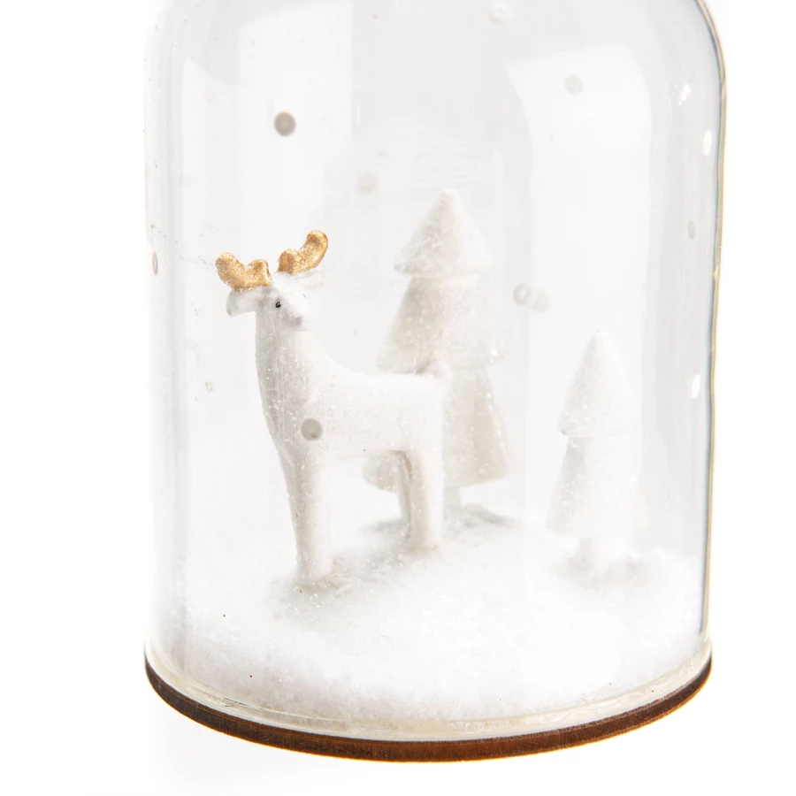 6 Suspensions Cloche Renne Blanc Noël 4 6 Suspensions Cloche Renne Blanc Noël – Image 2