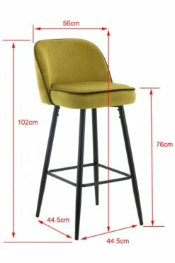 Chaise De Bar Petra Velours Gris 8 Chaise De Bar Petra Velours Gris -STYLE CAMPAGNE Boutique 596 1 Chaise de Bar Petra Velours Gris Amadeus Cades Deco Campagne Chic 3