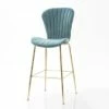 Tabouret De Bar Velours Coquillage (2 Couleurs)