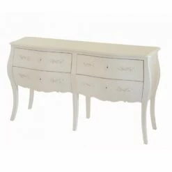 Commode Double 4 Tiroirs Murano Blanc