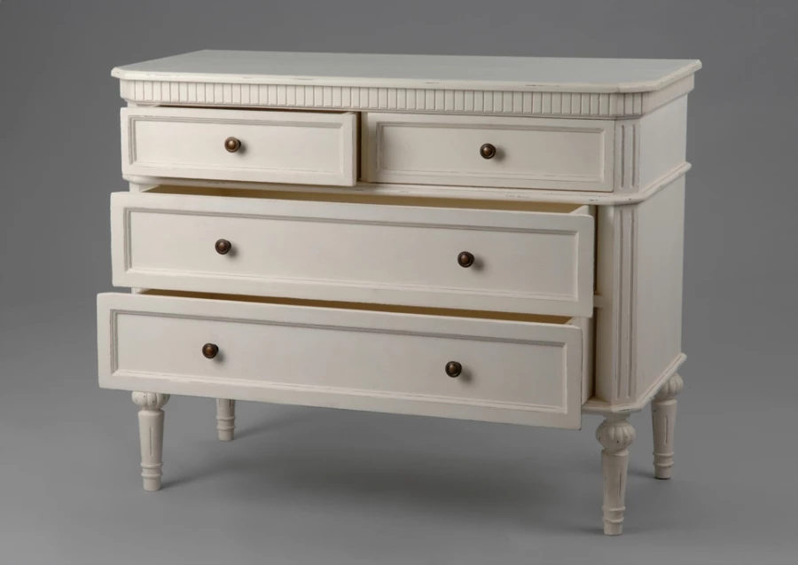 Commode 4 Tiroirs Leonie Blanc 4 Commode 4 Tiroirs Leonie Blanc – Image 2