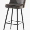 Chaise De Bar Petra Velours Gris
