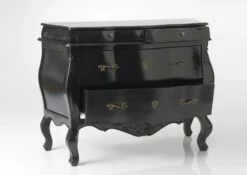 Devant -STYLE CAMPAGNE Boutique 707 1 Commode Spectaculaire Laque Noir Amadeus Cades Design Deco Campagne Chic 3