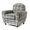 Fauteuil Club Tartan Gris -STYLE CAMPAGNE Boutique 771 1 Fauteuil Club Tartan Gris Amadeus Cades Design Deco Campagne chic