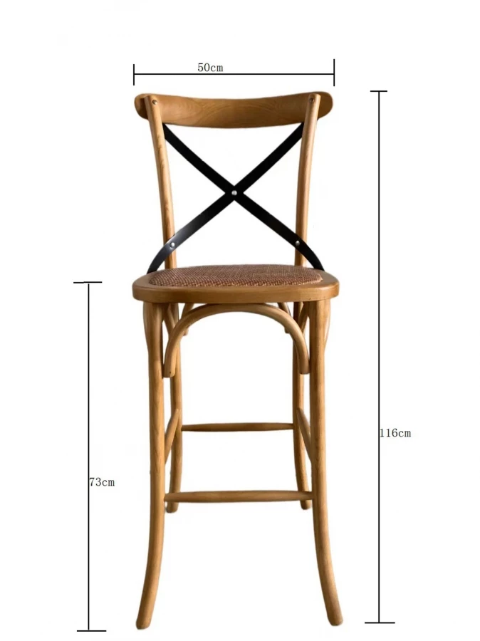 Chaise De Bar Croisillon Paille 6 Chaise De Bar Croisillon Paille – Image 4
