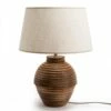 Lampe Thalia Bois Foncé Abat Jour Jute