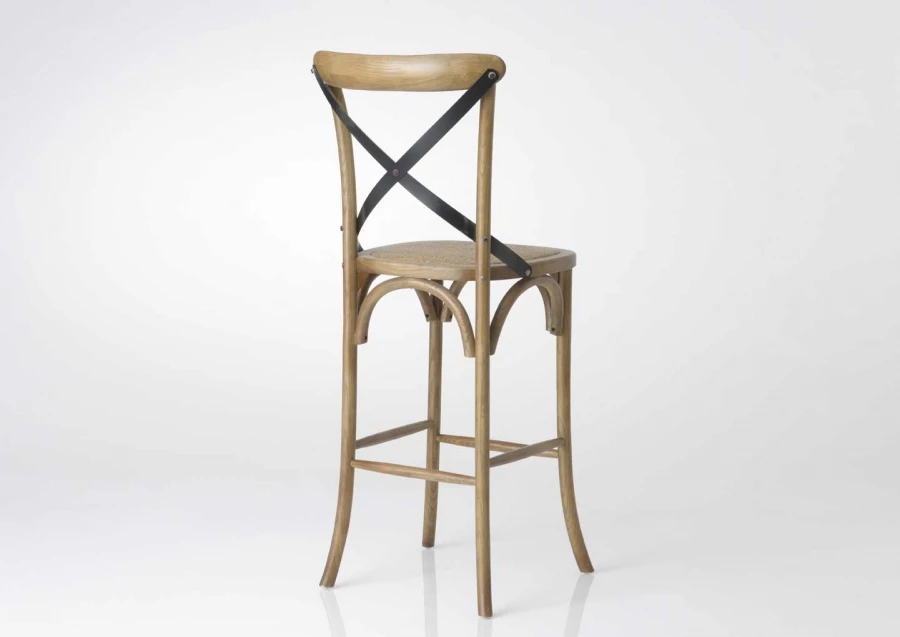 Chaise De Bar Croisillon Paille 4 Chaise De Bar Croisillon Paille – Image 2