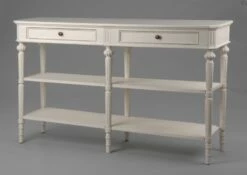 Console Drapier Bois Blanc 2 Tiroirs Leonie Amadeus