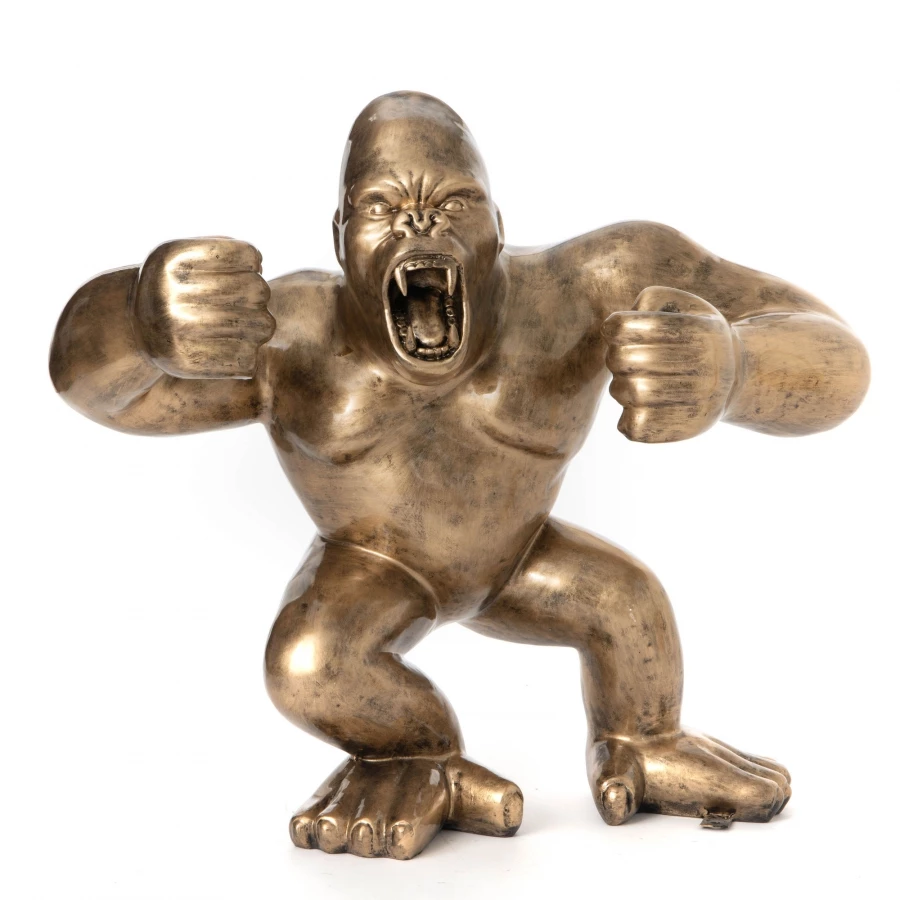 Gorille Patine Dorée H110cm (Outdoor) 3 Gorille Patine Dorée H110cm (Outdoor)