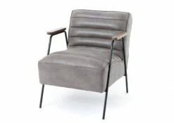 Fauteuil Hutch Simili Gris Amadeus Cades Deco -STYLE CAMPAGNE Boutique 920 1 Fauteuil Hutch Simili Cuir Gris Amadeus Cades Style Campagne