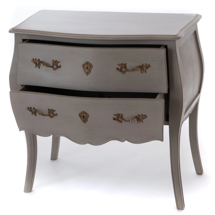 Commode Sauteuse 2 Tiroirs Murano Taupe 6 Commode Sauteuse 2 Tiroirs Murano Taupe – Image 4