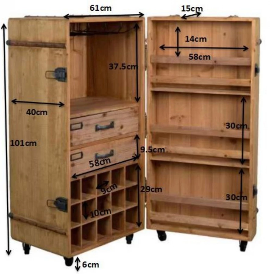 Armoire à Vin George Bois Métal 8 Armoire à Vin George Bois Métal – Image 6